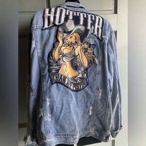Western Edgy Graphic Denim Jacket
